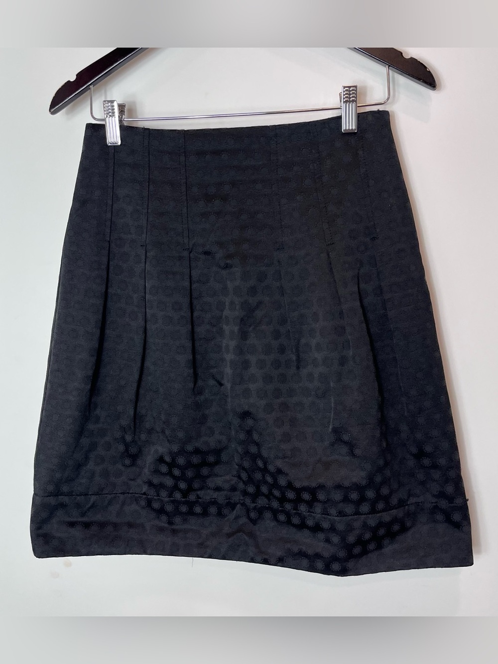Anthropologie Elevenses Harborless Coast Pencil Skirt Black Jacquard Dot 6